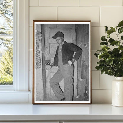 1940 Young Boy in Doorway of Creek County Oklahoma Home - Available at KNOWOL