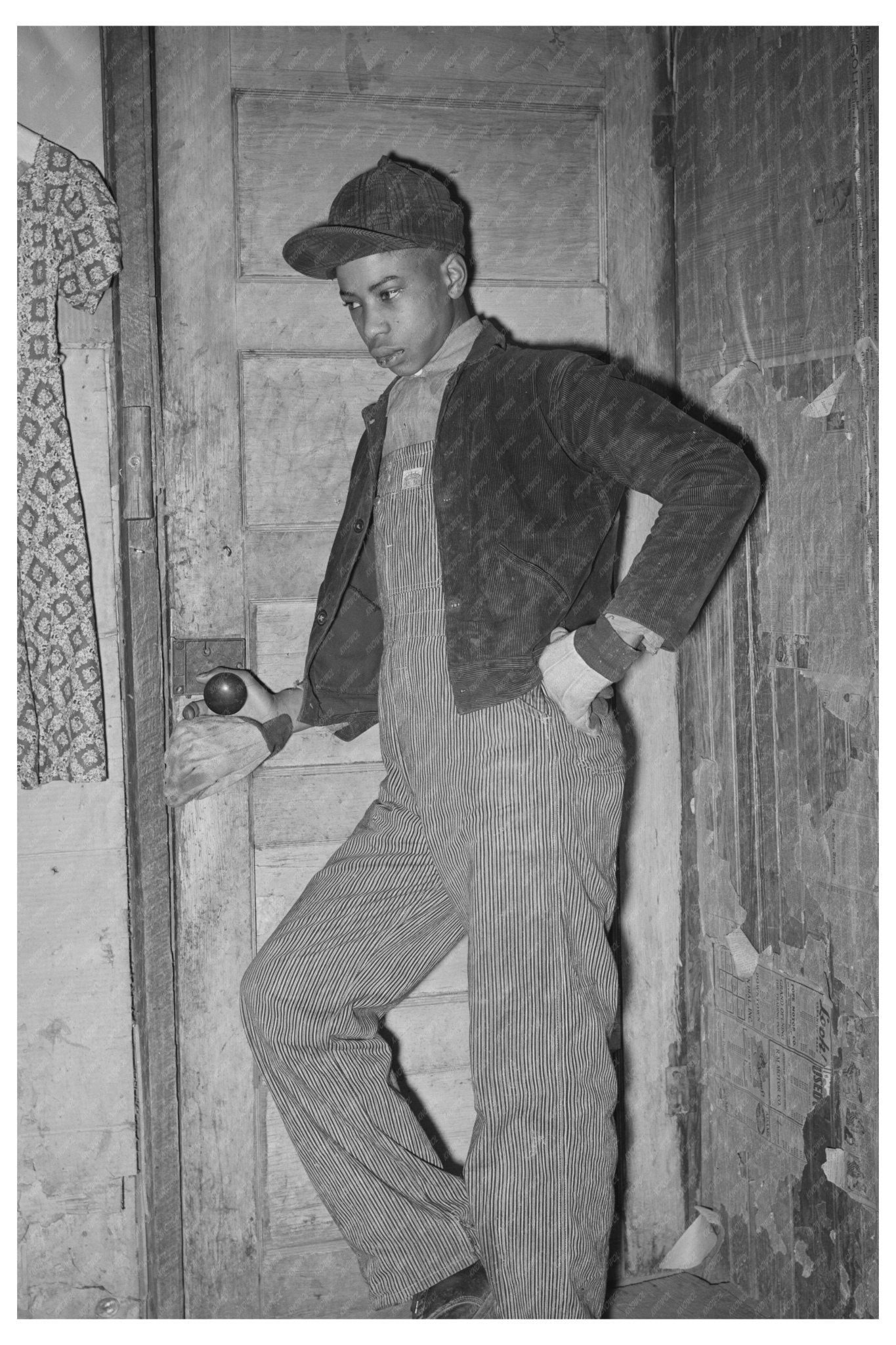 1940 Young Boy in Doorway of Creek County Oklahoma Home - Available at KNOWOL