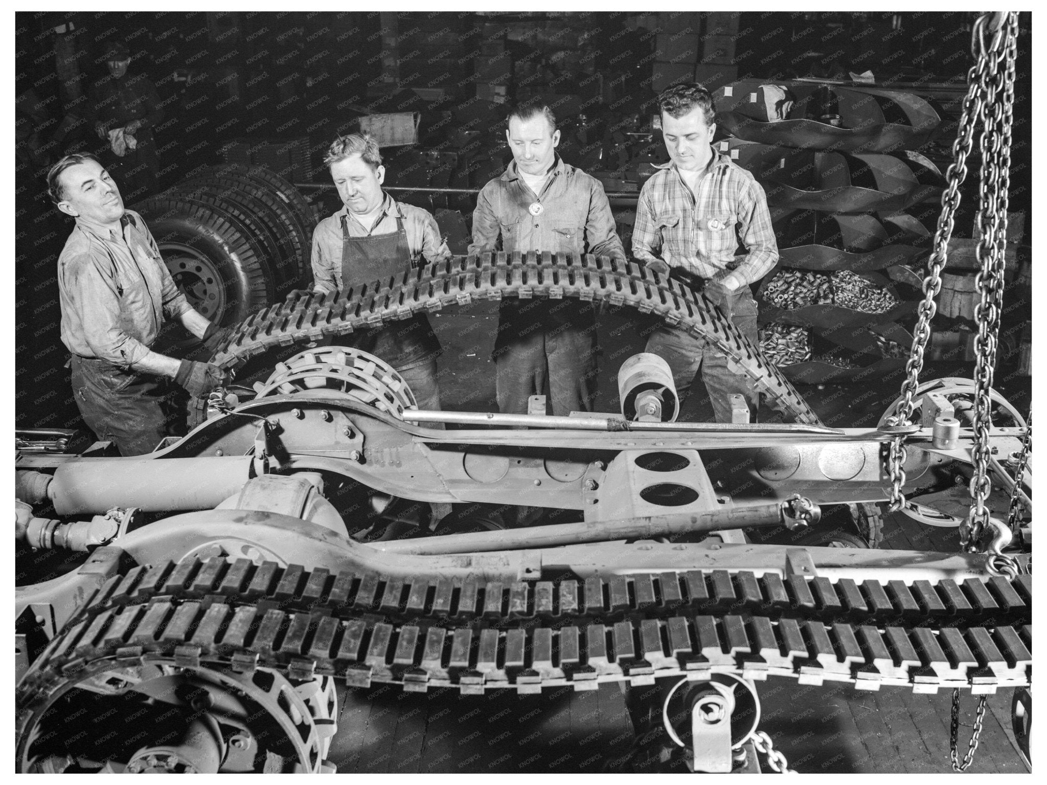 1941 Assembly Line at White Motor Company Halftrack Production - Available at KNOWOL