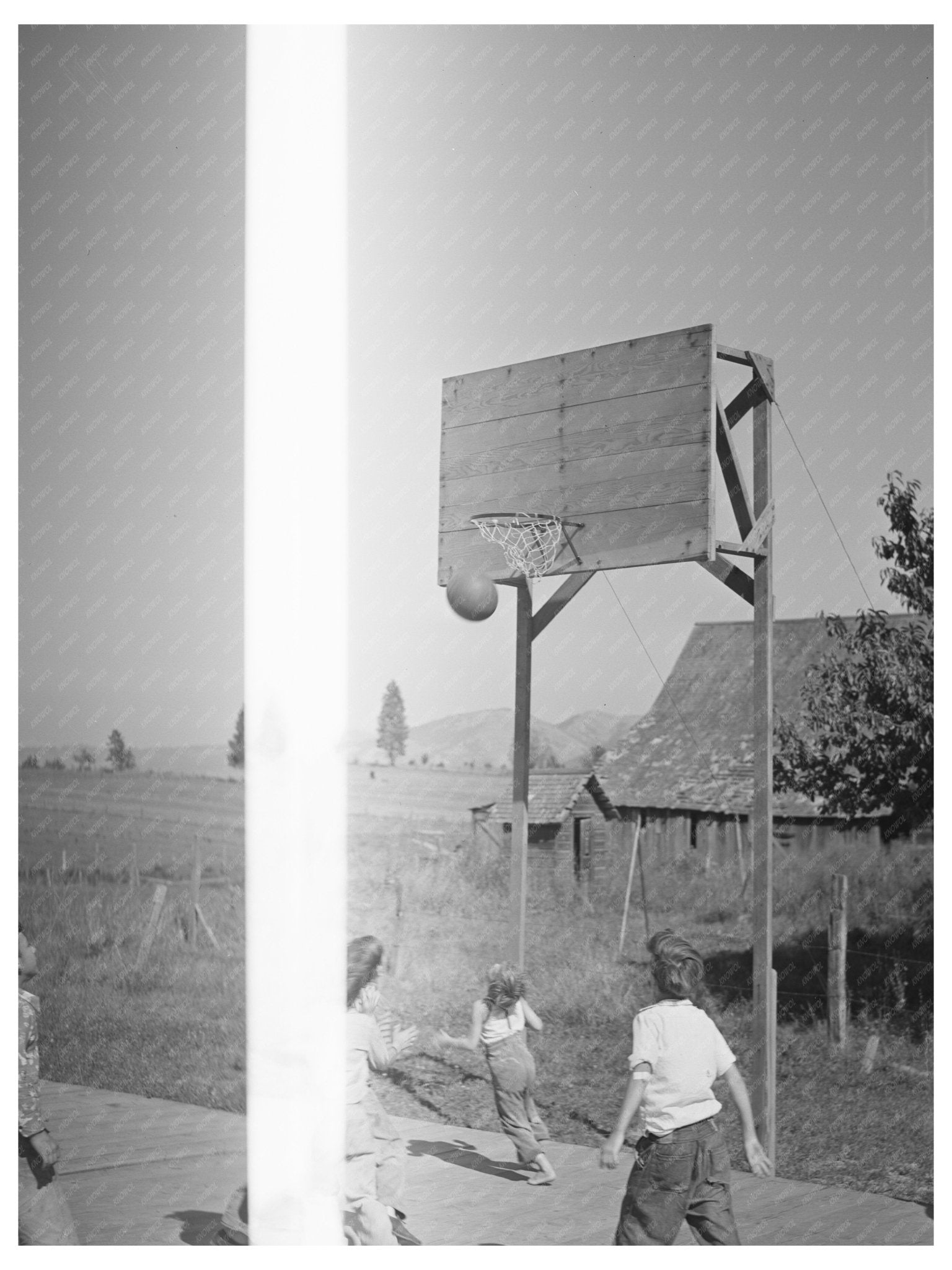 1941 Basketball Game at FSA Camp in Odell Oregon - Available at KNOWOL