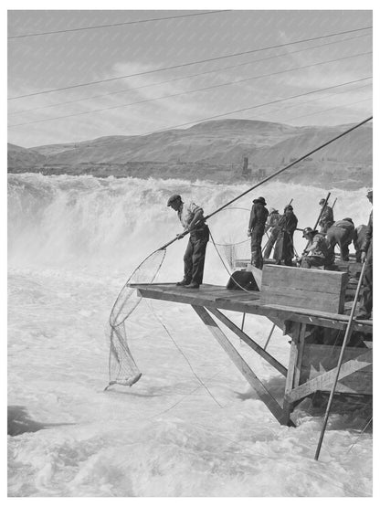 1941 Indigenous Fishing at Celilo Falls Oregon - Available at KNOWOL