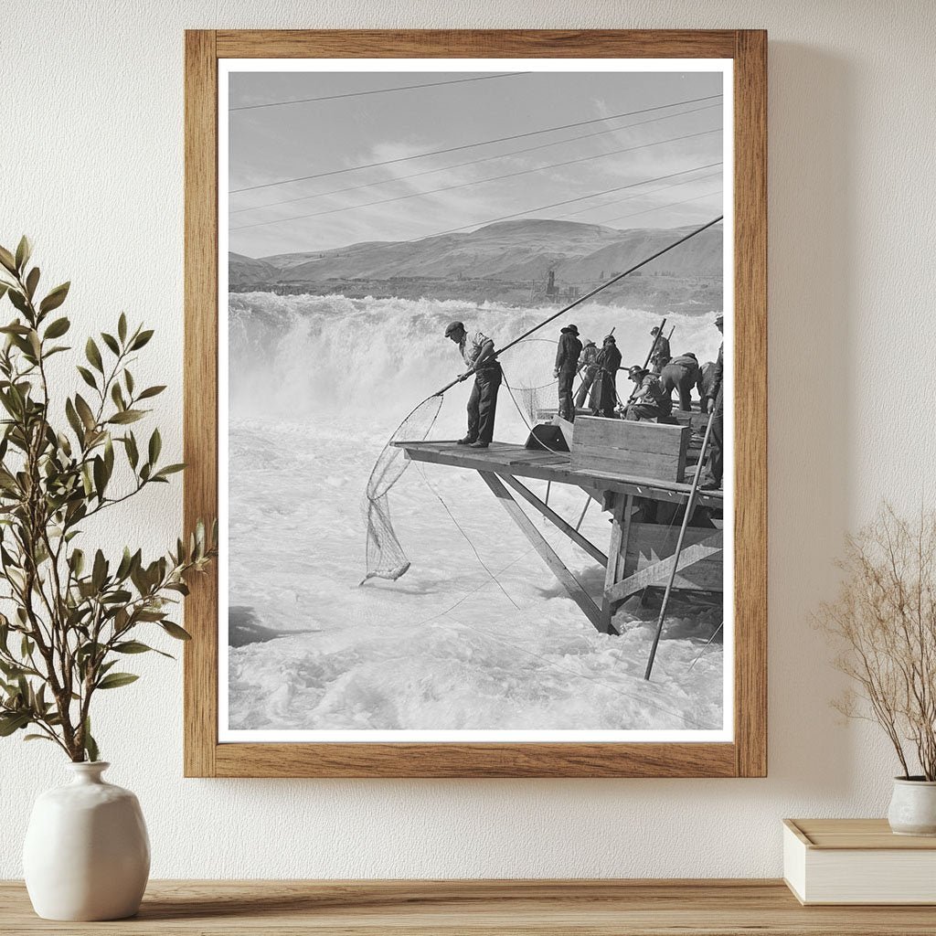 1941 Indigenous Fishing at Celilo Falls Oregon - Available at KNOWOL