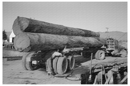 1941 Truck Loaded with Logs at Pond in Tillamook Oregon - Available at KNOWOL