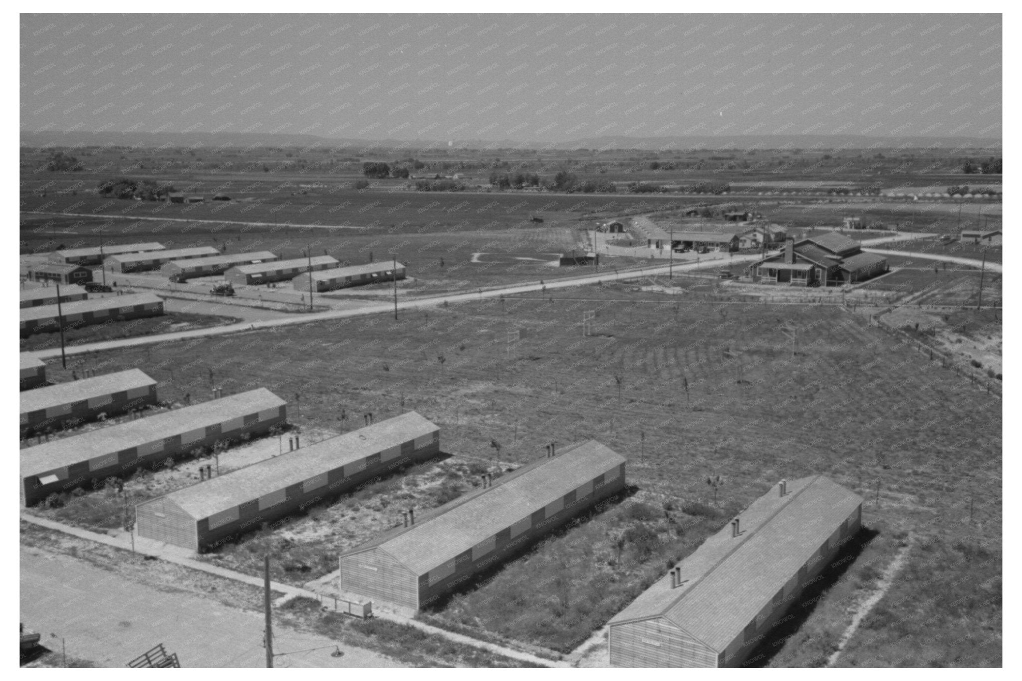 1941 Vintage Farm Labor Camp Row Shelters in Idaho - Available at KNOWOL