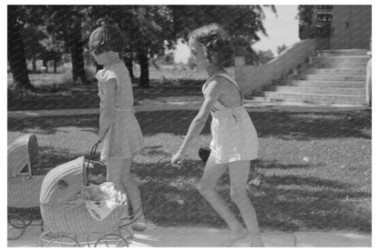 1941 Vintage Girls with Dolls and Buggies in Caldwell Idaho - Available at KNOWOL