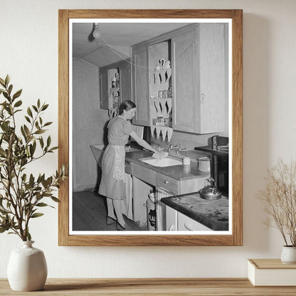 1941 Vintage Photo of Farm Worker’s Wife in Idaho Kitchen - Available at KNOWOL
