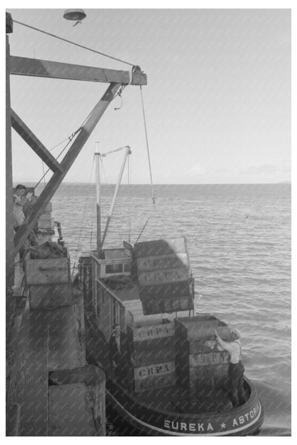 1941 Vintage Photo of Fishing Boat Loading in Astoria Oregon - Available at KNOWOL