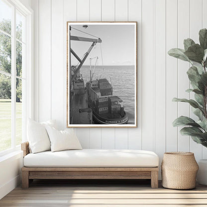 1941 Vintage Photo of Fishing Boat Loading in Astoria Oregon - Available at KNOWOL
