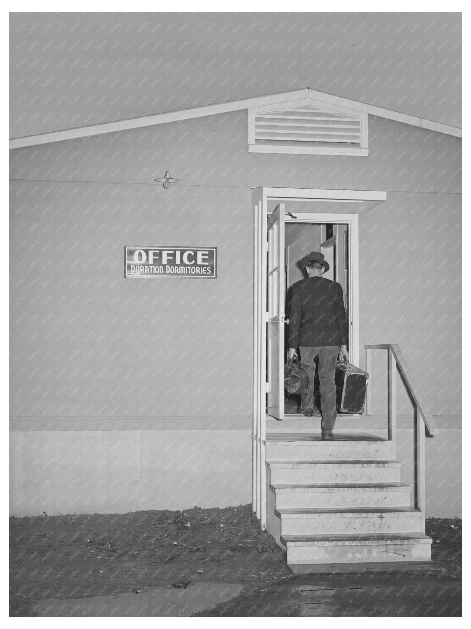 1941 Vintage Photograph of Workman at Bremerton Dormitory - Available at KNOWOL