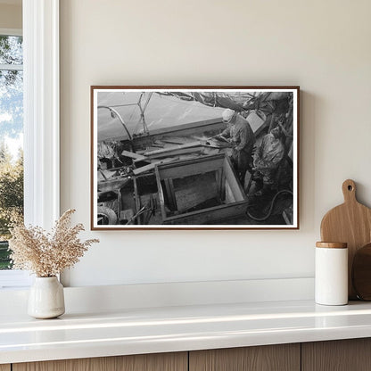 1941 Workers Washing Fishing Boat in Astoria Oregon - Available at KNOWOL