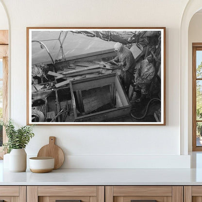 1941 Workers Washing Fishing Boat in Astoria Oregon - Available at KNOWOL