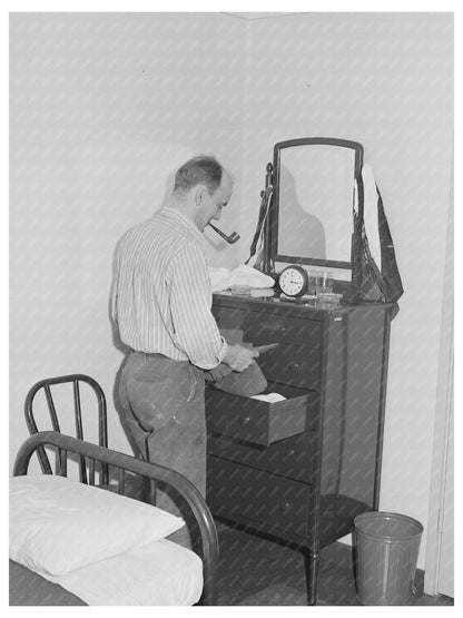 1941 Workman in Living Quarters at Bremerton Dormitories - Available at KNOWOL