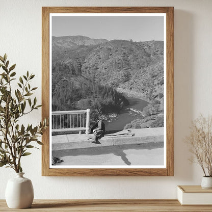 1941 Workman Installing Railing on Pit River Bridge California - Available at KNOWOL