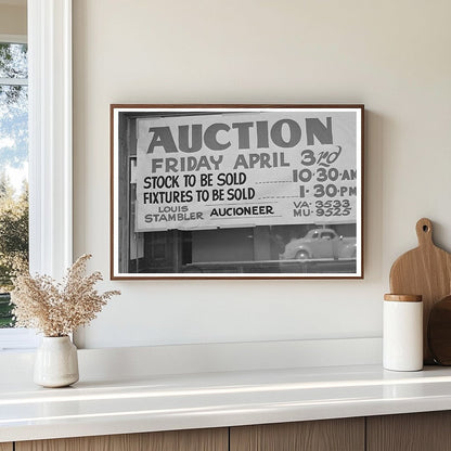 1942 Auction Sale Sign Little Tokyo Los Angeles - Available at KNOWOL