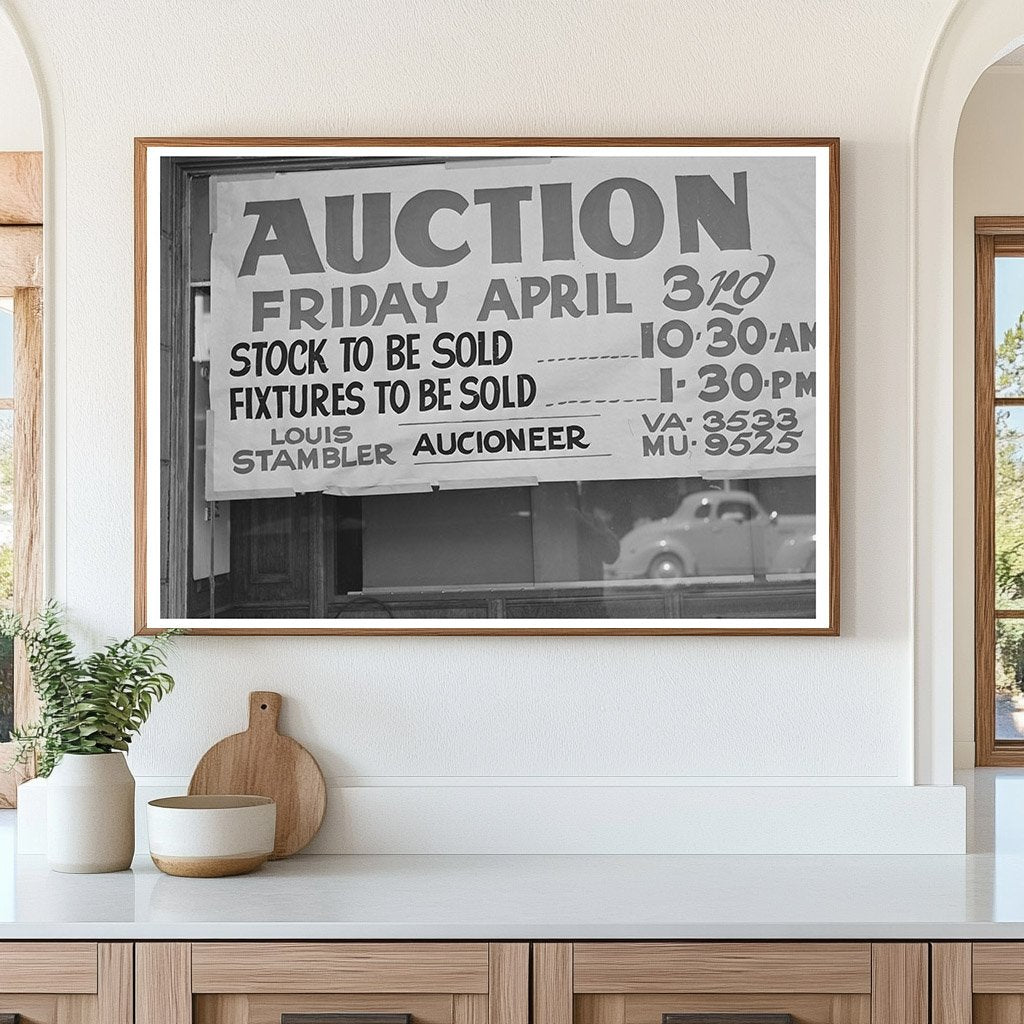 1942 Auction Sale Sign Little Tokyo Los Angeles - Available at KNOWOL