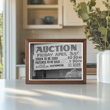 1942 Auction Sale Sign Little Tokyo Los Angeles - Available at KNOWOL