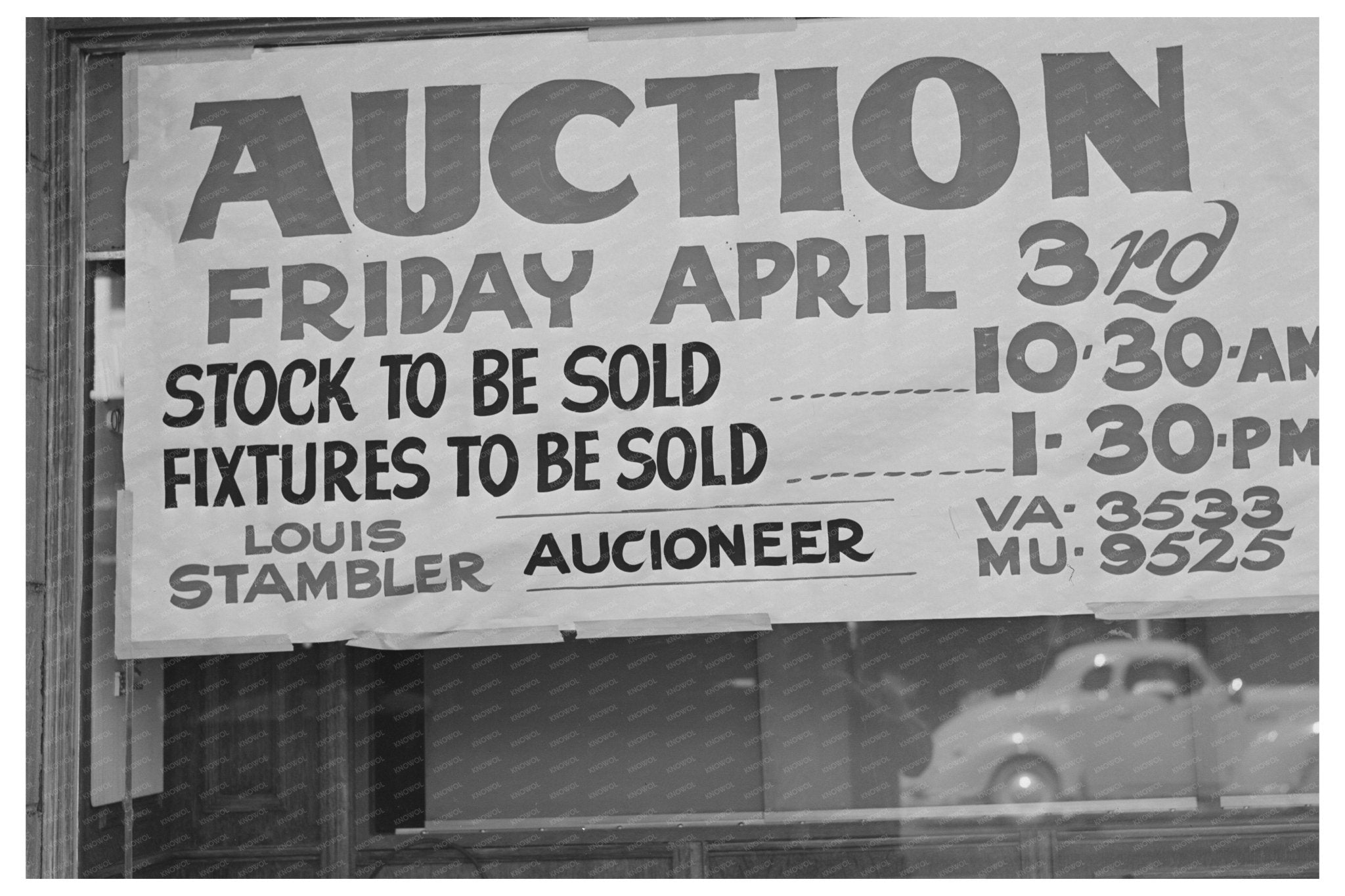 1942 Auction Sale Sign Little Tokyo Los Angeles - Available at KNOWOL