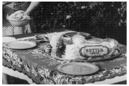 1942 Backyard Dinner Scene in Turlock California - Available at KNOWOL