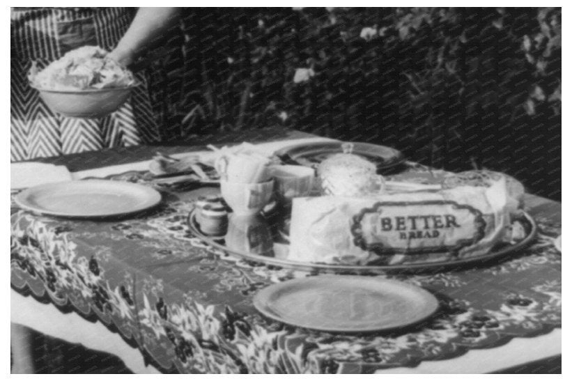 1942 Backyard Dinner Scene in Turlock California - Available at KNOWOL