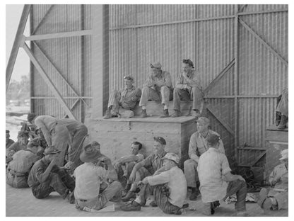 1942 Boatyard Workers on Break During WWII Efforts - Available at KNOWOL