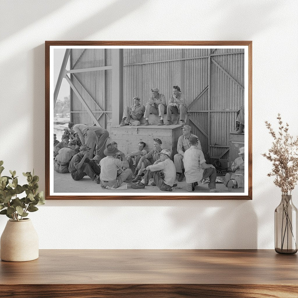 1942 Boatyard Workers on Break During WWII Efforts - Available at KNOWOL