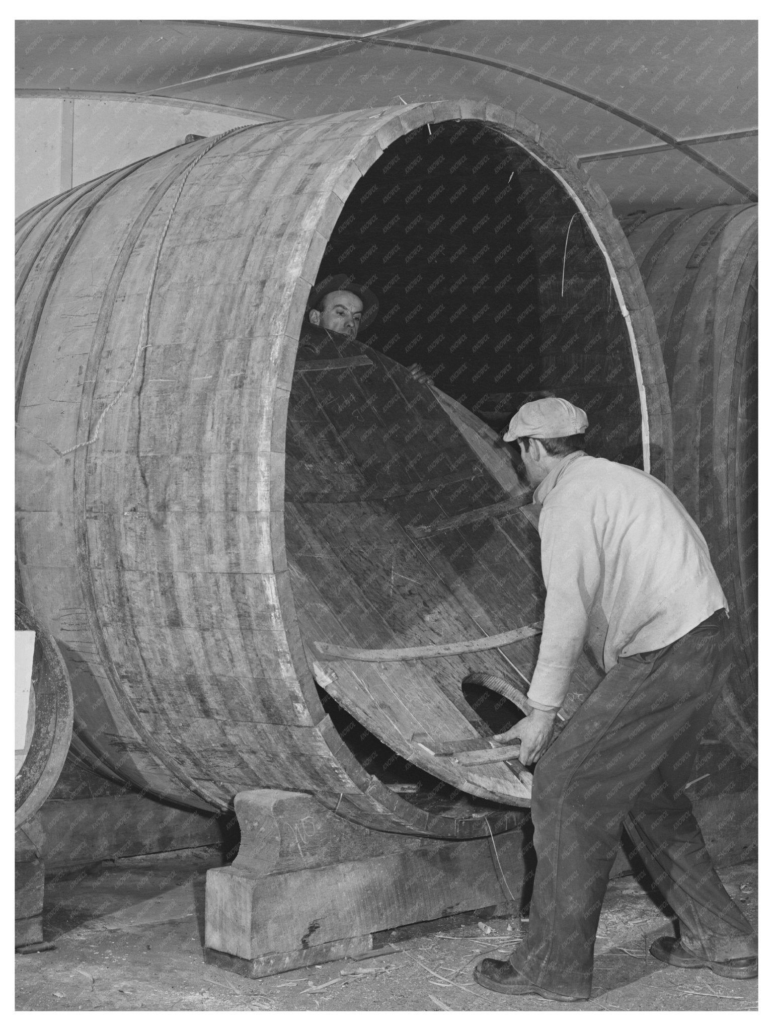 1942 Cooper Fitting Wine Cask Head in Sonoma County - Available at KNOWOL