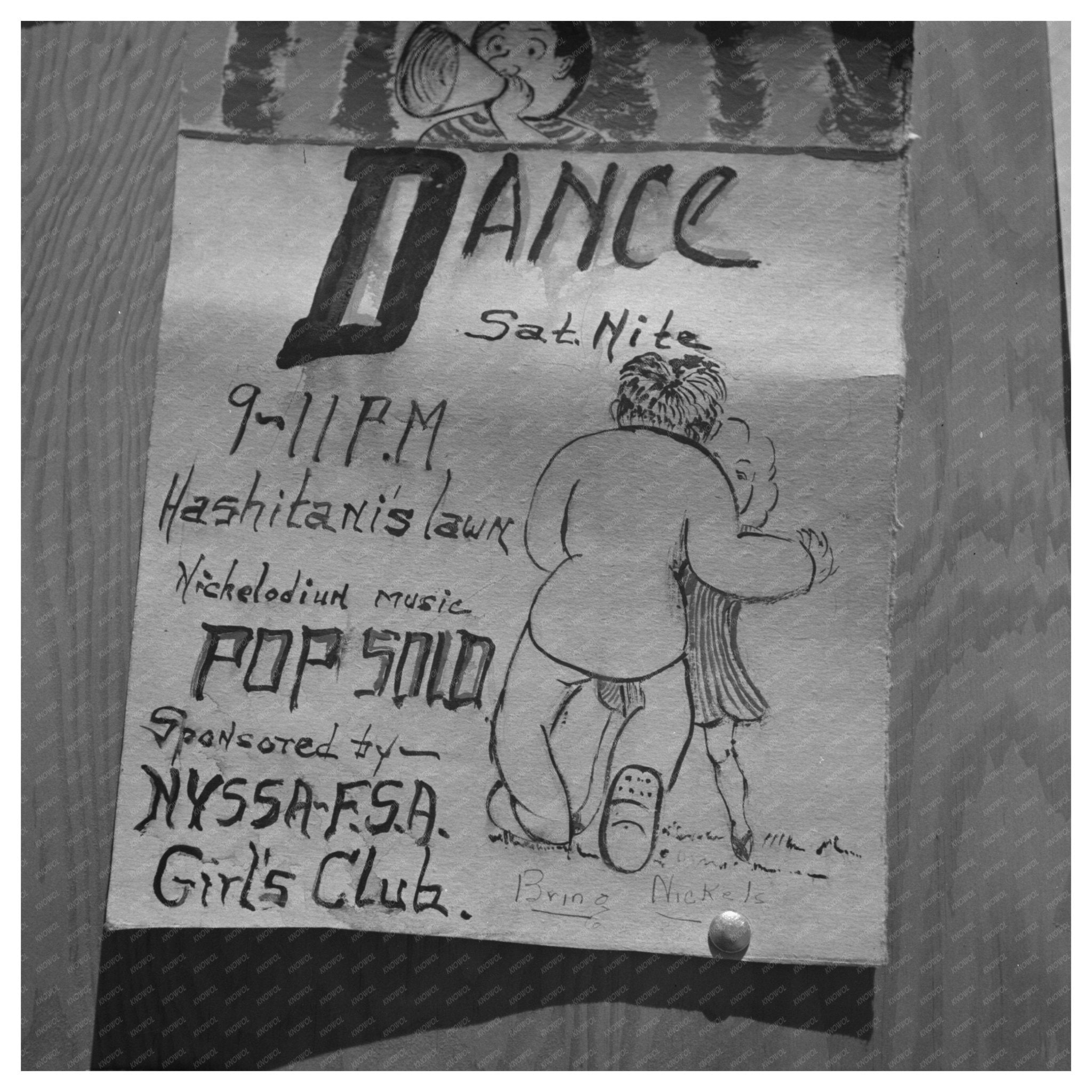 1942 Dance Sign for Japanese Farm Workers in Nyssa Oregon - Available at KNOWOL