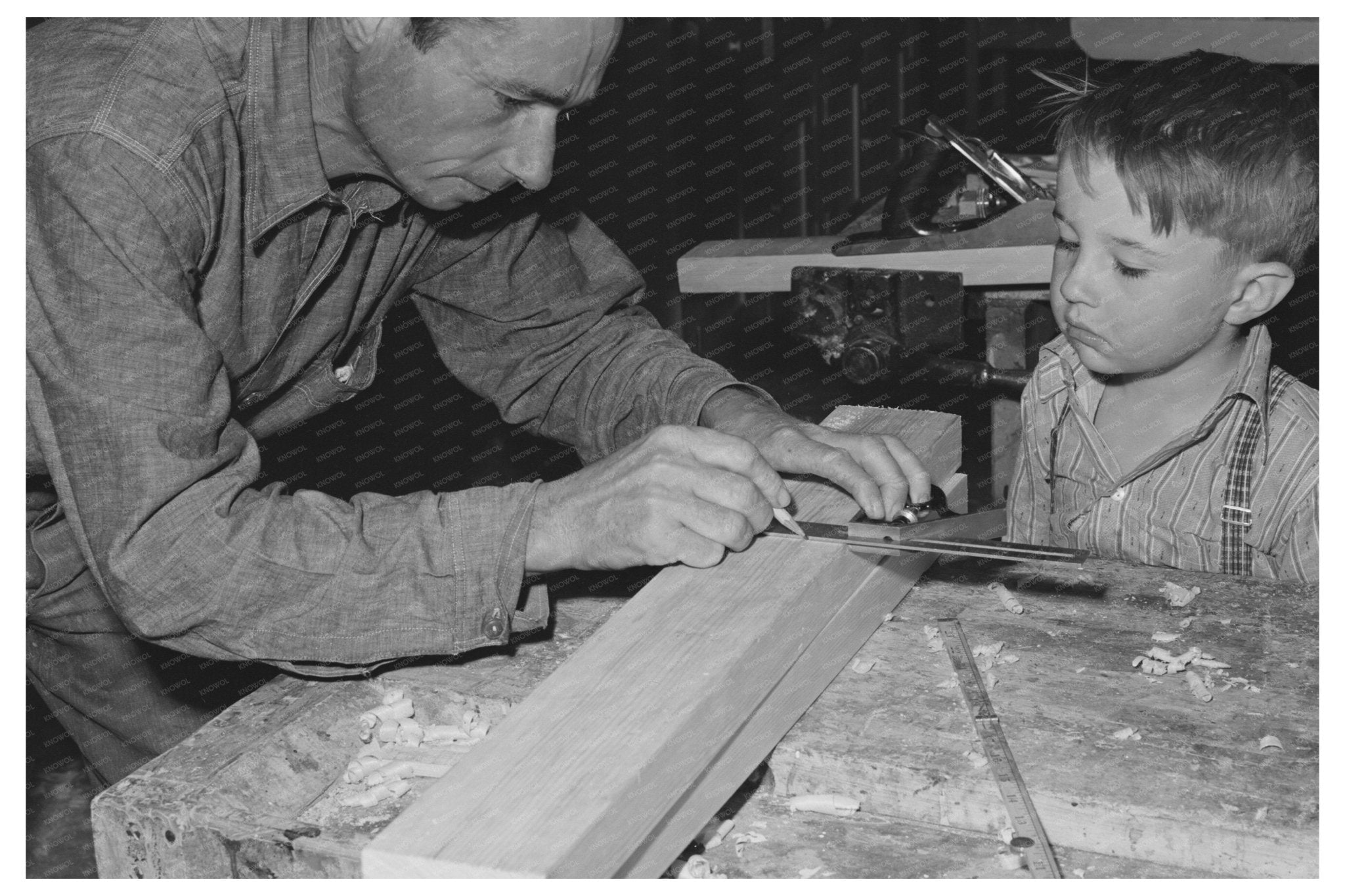 1942 Farm Workers and Son in Arizona Workshop - Available at KNOWOL