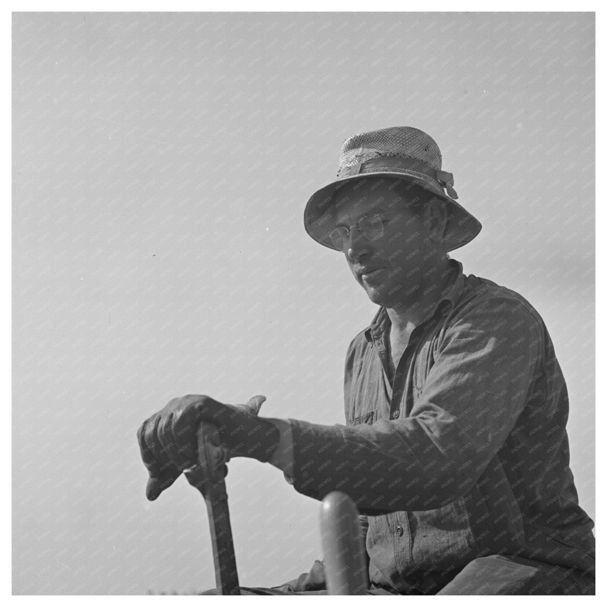 1942 Farmer Planting Peanuts in Merced County California - Available at KNOWOL