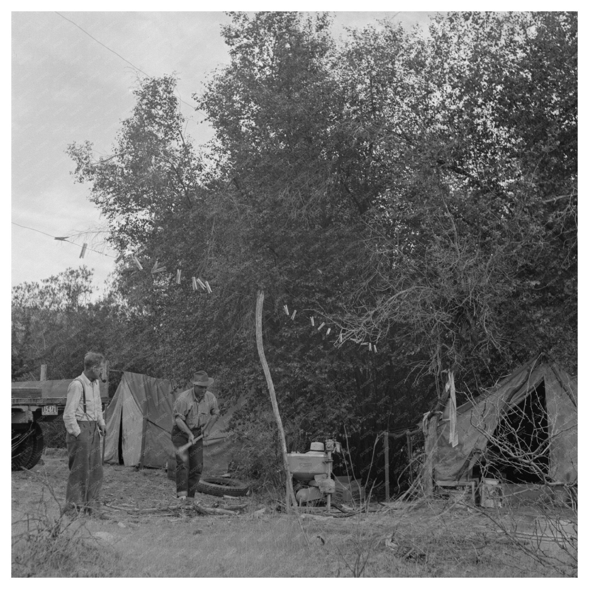 1942 Grant County Oregon Mining Prospectors Camp Photo - Available at KNOWOL