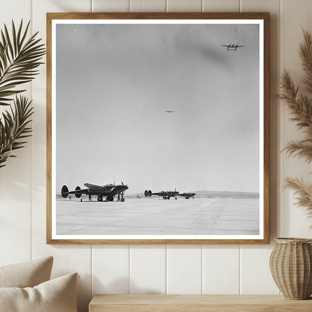 1942 Interceptor Squadron Flyover at Lake Muroc California - Available at KNOWOL