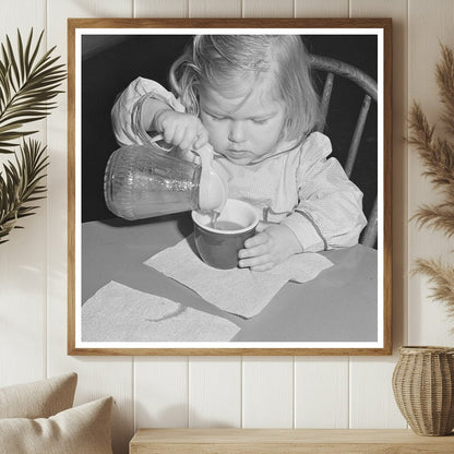 1942 Little Girl Drinking Orange Juice at Nursery School - Available at KNOWOL