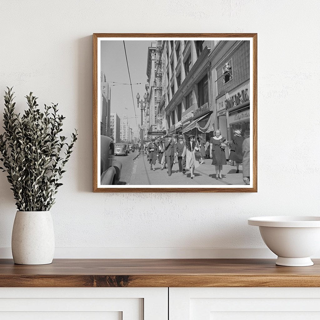 1942 Los Angeles Downtown Street Scene Vintage Photo - Available at KNOWOL