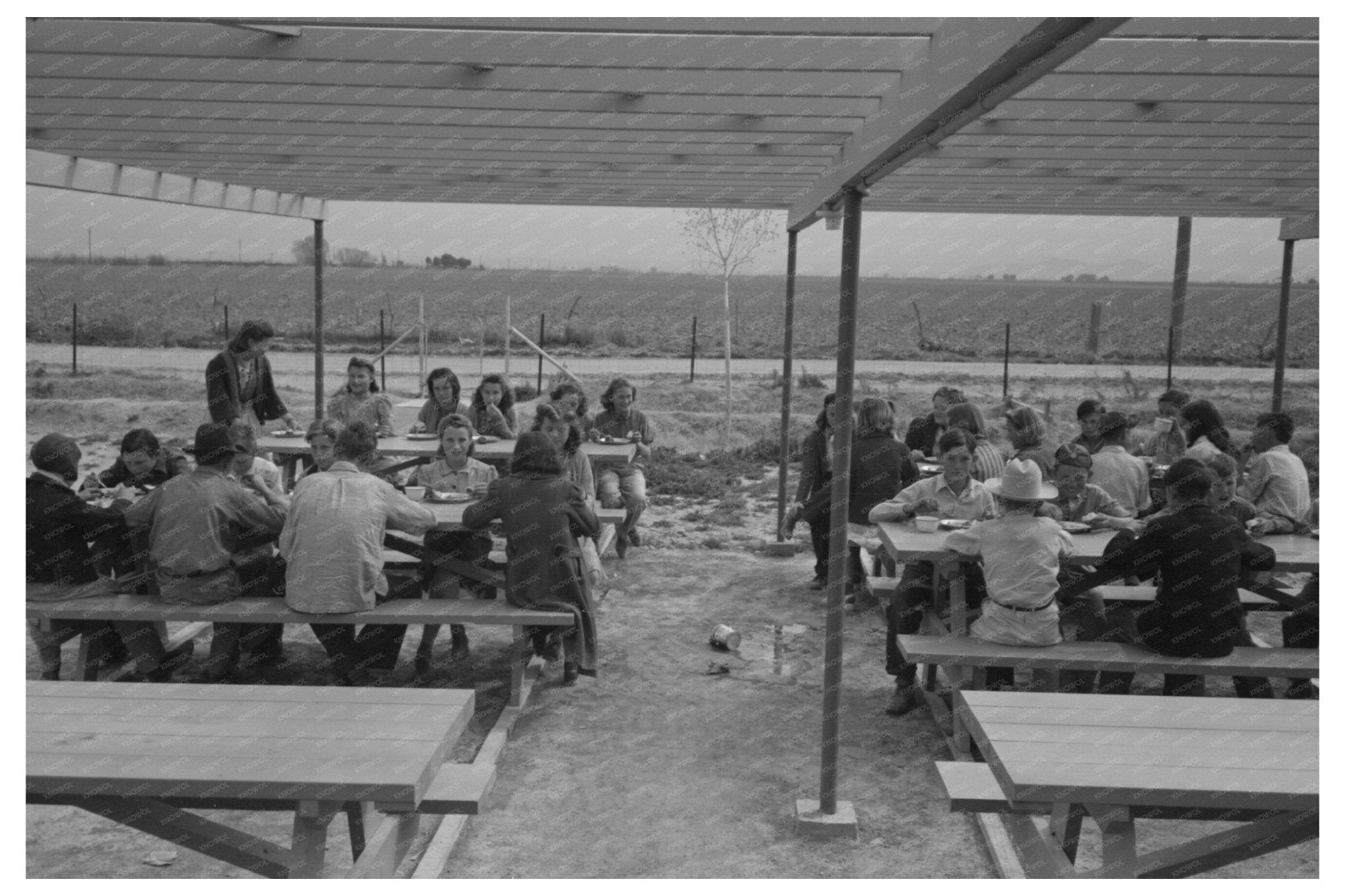 1942 Lunch Setting at Farm Security Administration Community - Available at KNOWOL