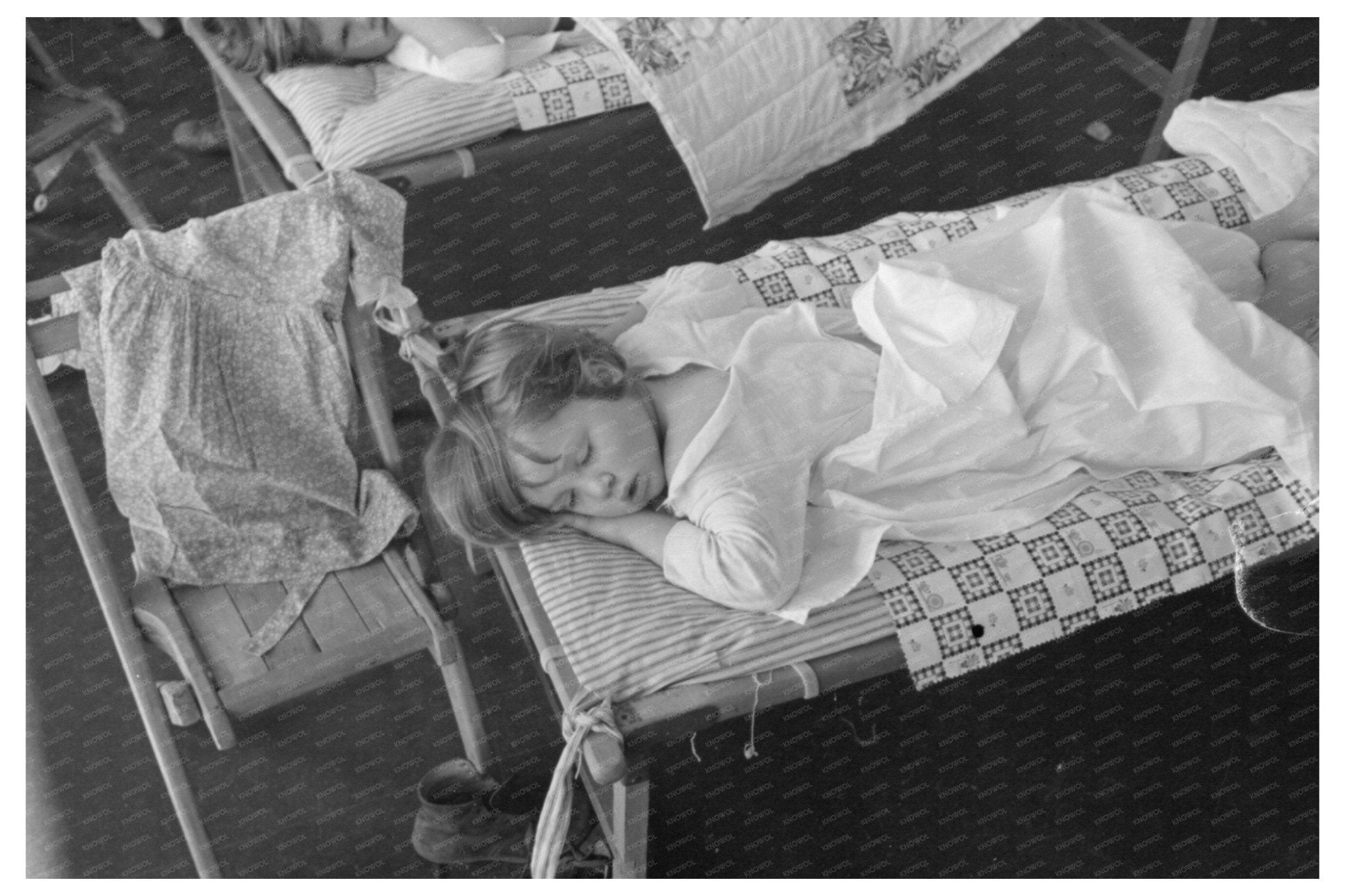 1942 Nursery School Nap Time at Farm Security Administration - Available at KNOWOL