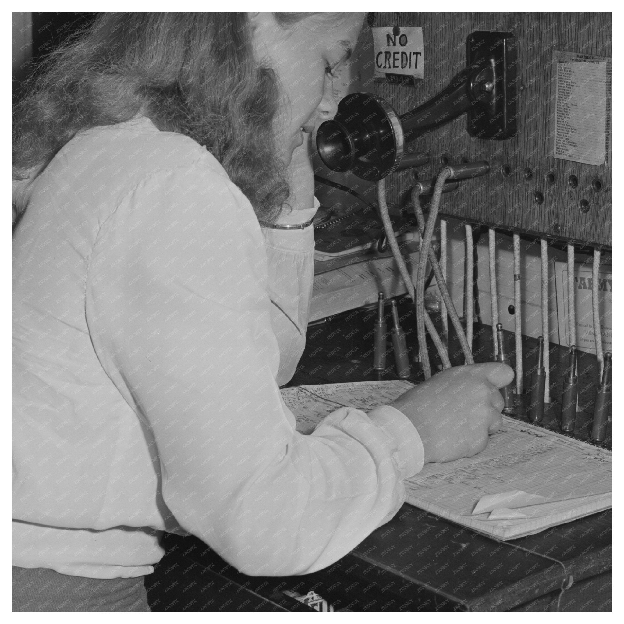 1942 Oakridge Oregon Telephone Switchboard Photo - Available at KNOWOL