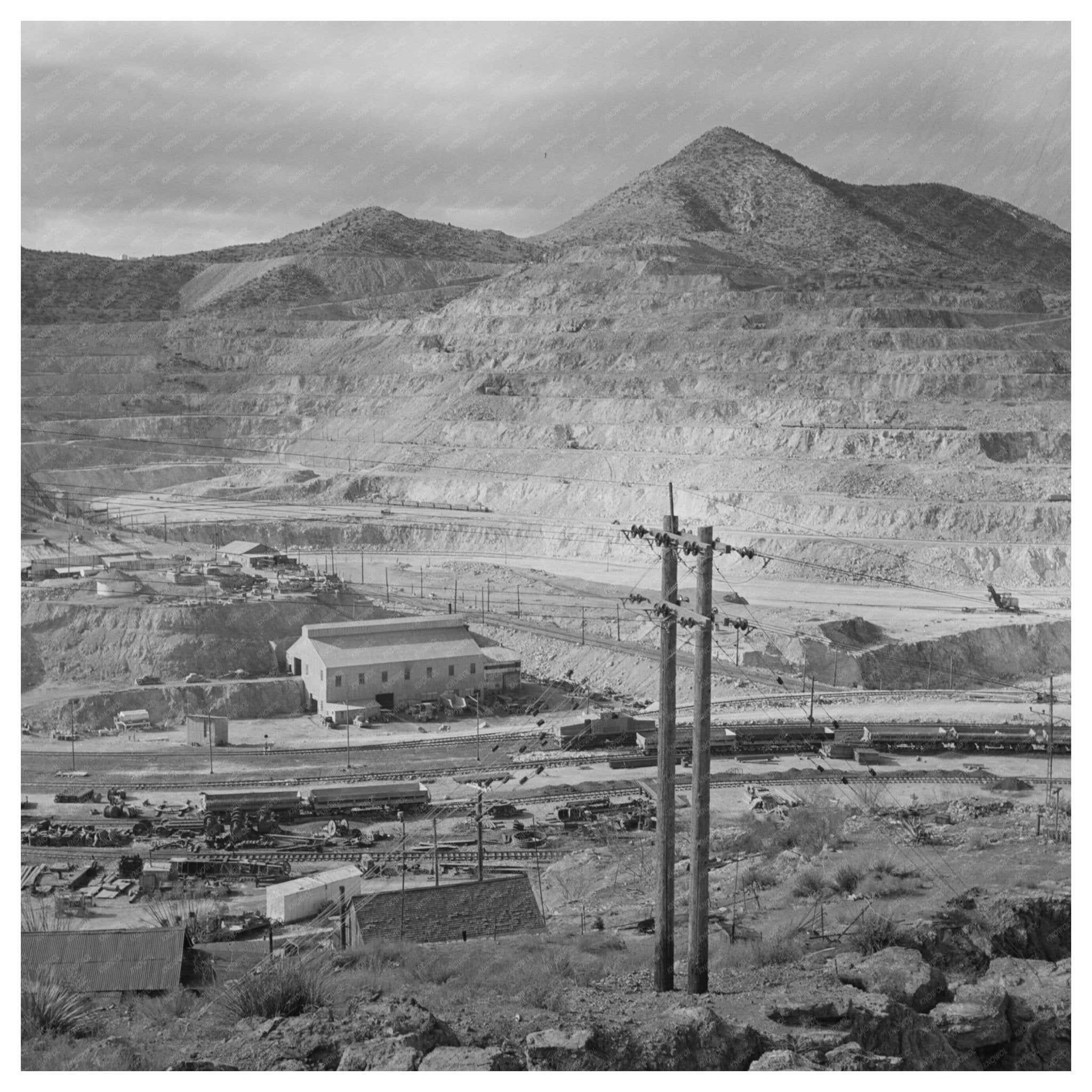 1942 Open - Cut Copper Mining at Phelps - Dodge Morenci Arizona - Available at KNOWOL