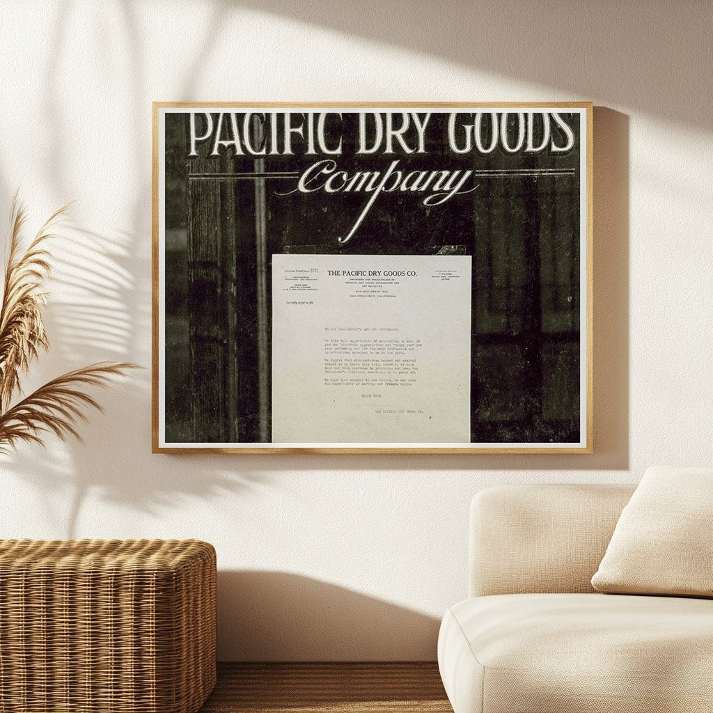 1942 Photo of Letter in Pacific Dry Goods Company Window - Available at KNOWOL