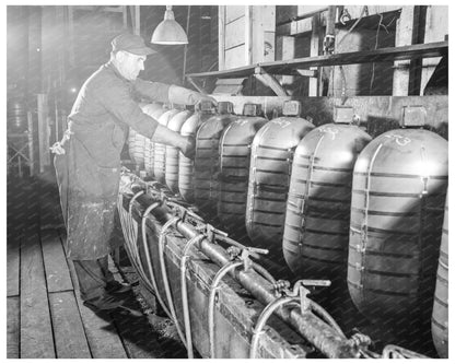 1942 Rubber Factory Production Line for Aviation Cylinders - Available at KNOWOL