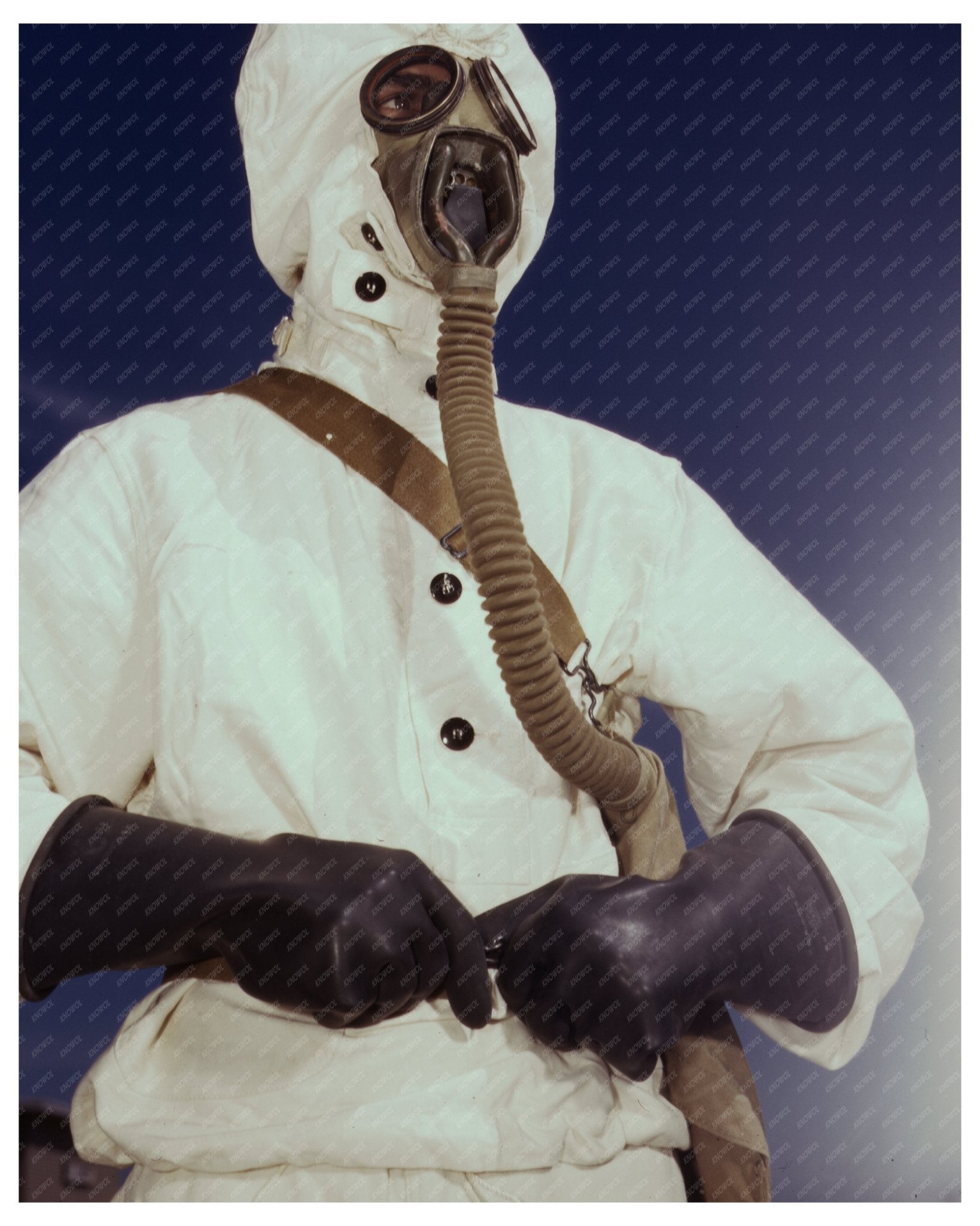 1942 Sailor in New Protective Gear at Naval Air Base Texas - Available at KNOWOL