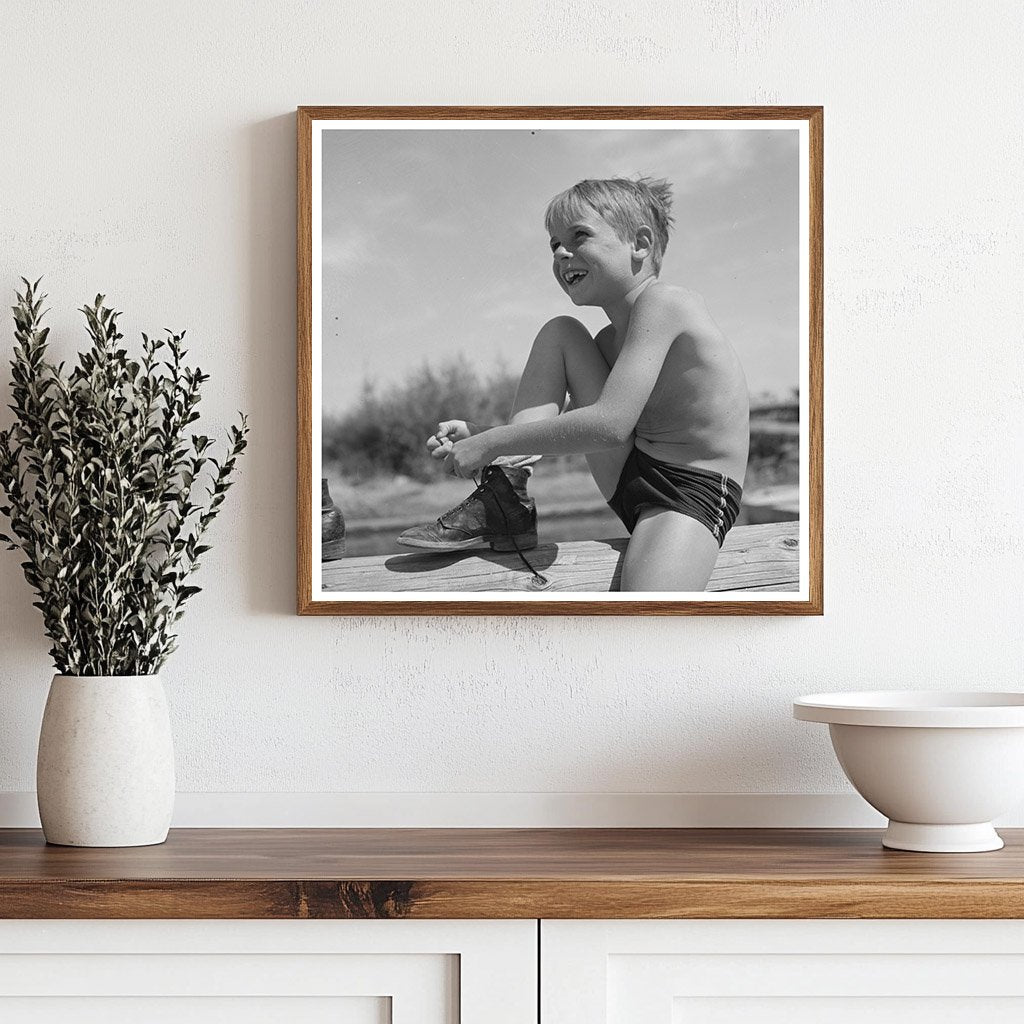 1942 Schoolboy Swimming at Pool in Rupert Idaho - Available at KNOWOL