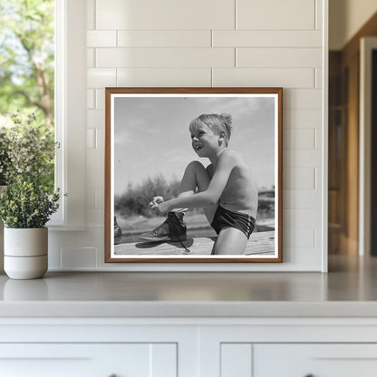 1942 Schoolboy Swimming at Pool in Rupert Idaho - Available at KNOWOL