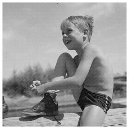 1942 Schoolboy Swimming at Pool in Rupert Idaho - Available at KNOWOL