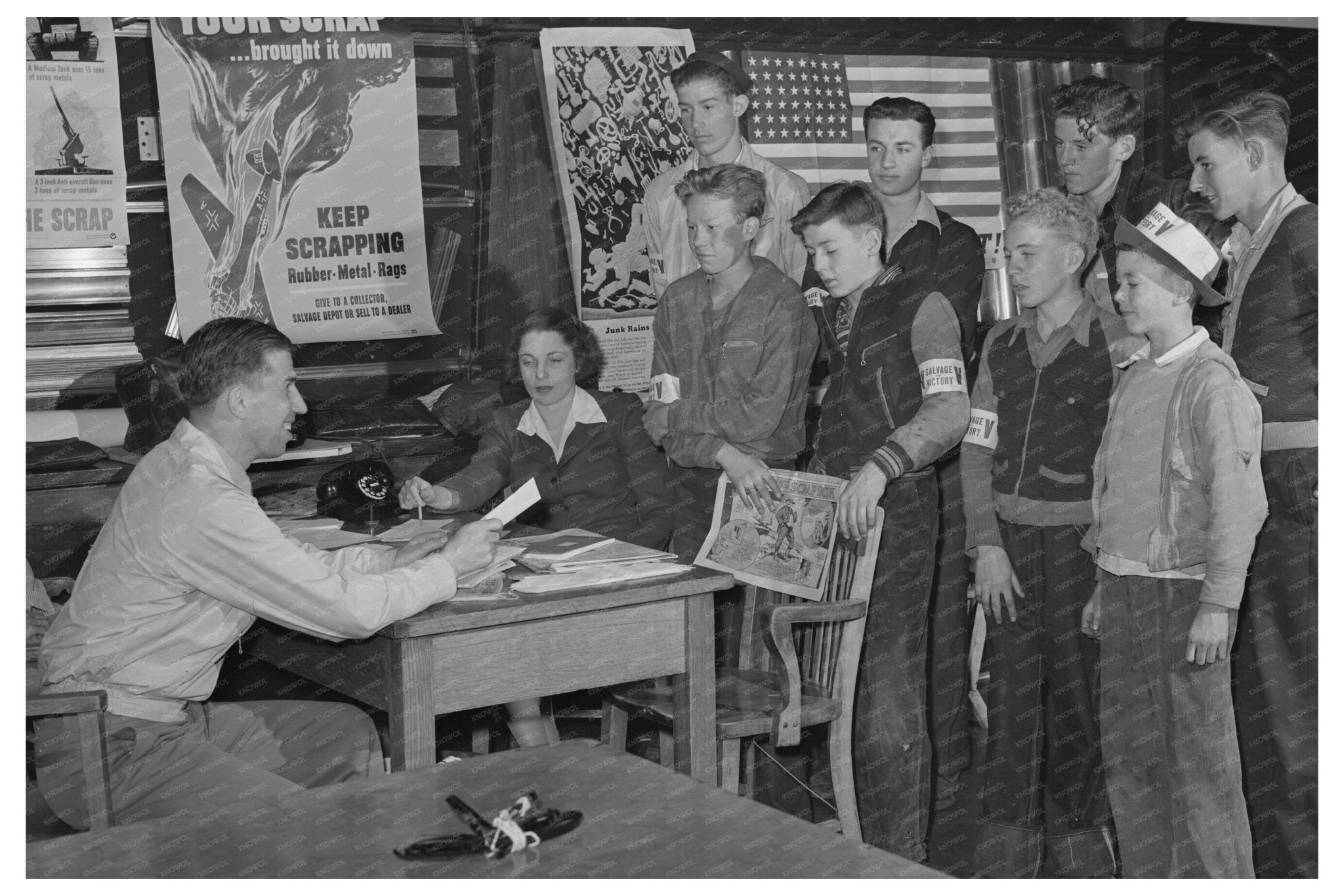 1942 Scrap Salvage Campaign in Butte Montana Volunteers - Available at KNOWOL