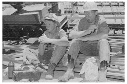 1942 Shasta Dam Workmen Construction Photo California - Available at KNOWOL