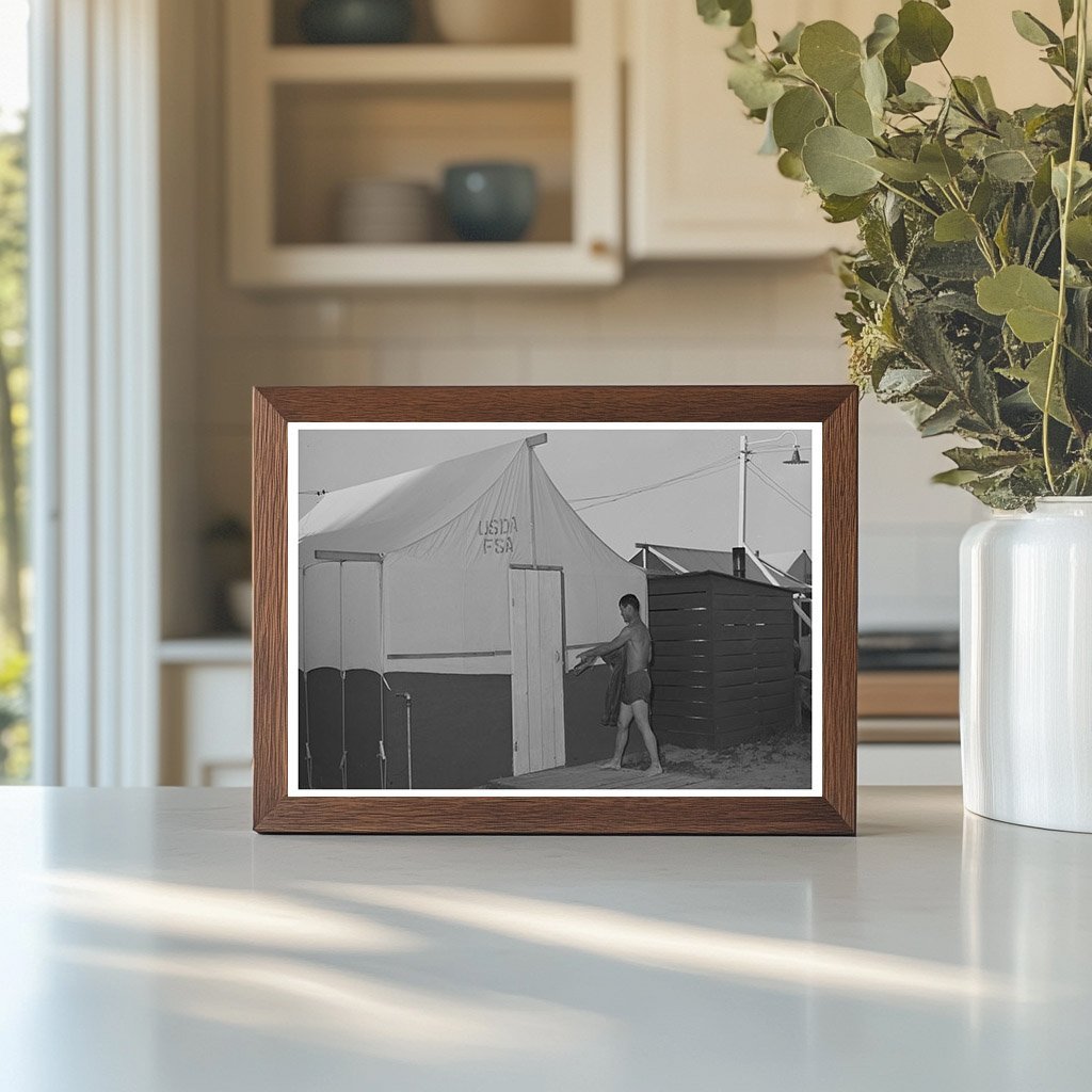 1942 Shower Tent at Mobile Camp for Japanese Americans Idaho - Available at KNOWOL