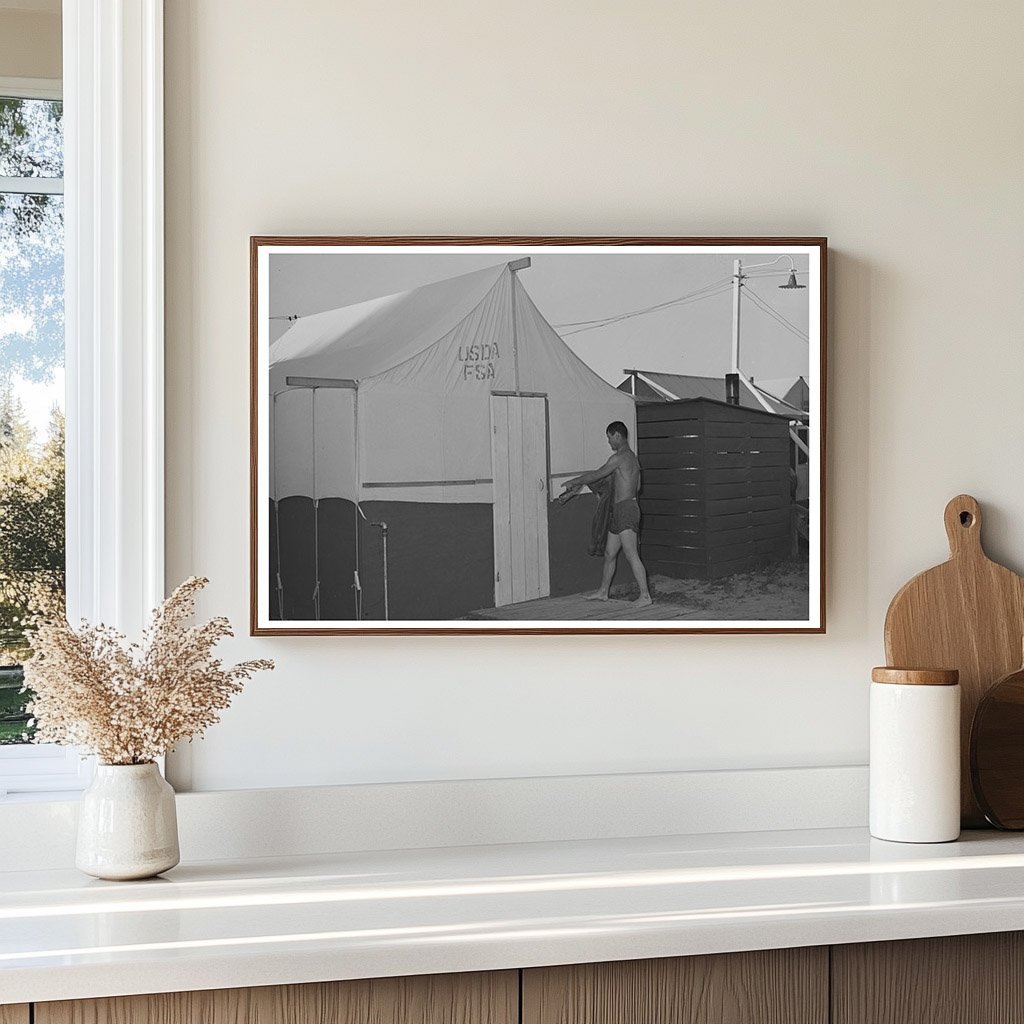 1942 Shower Tent at Mobile Camp for Japanese Americans Idaho - Available at KNOWOL