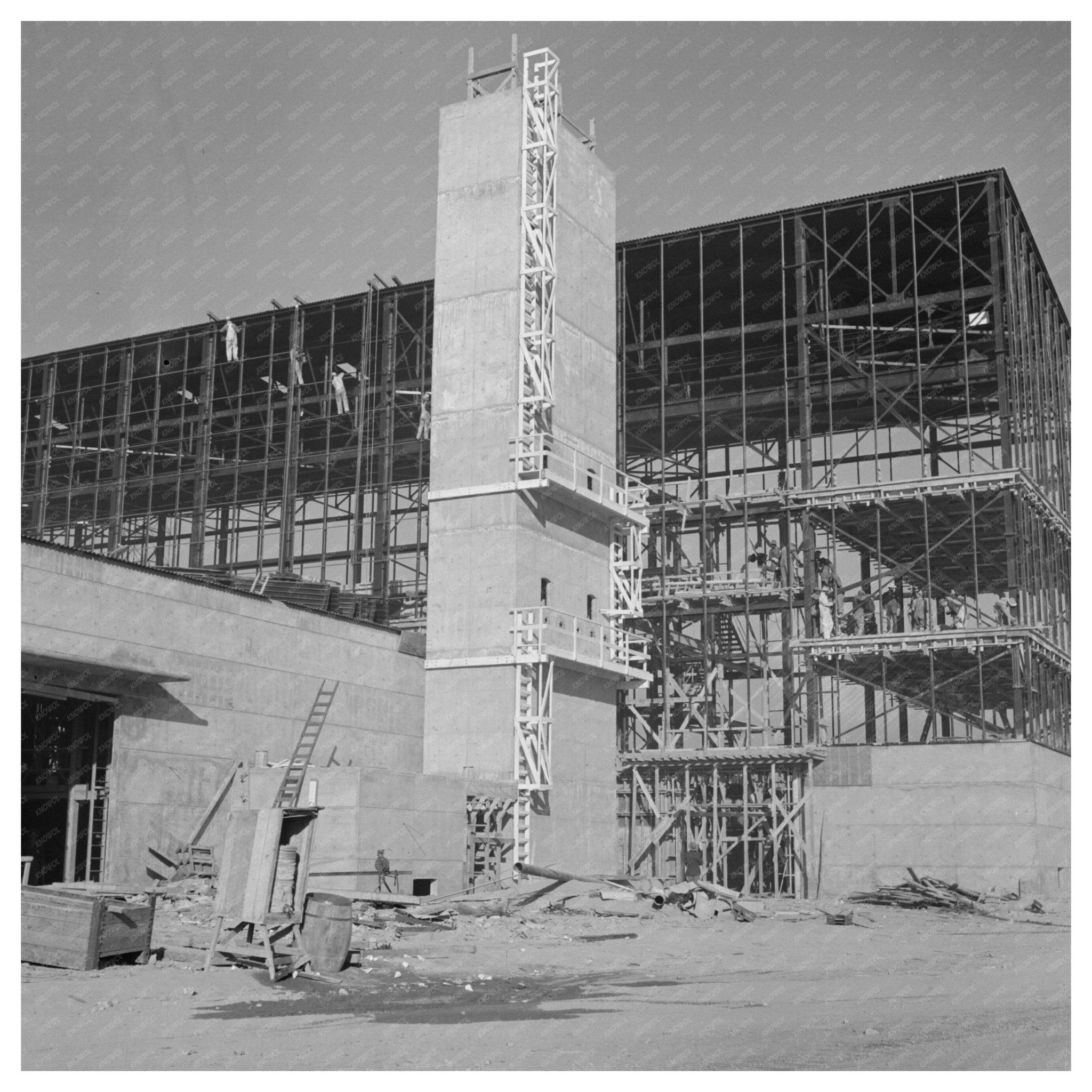 1942 Steel Structure Construction at Basic Magnesium Plant - Available at KNOWOL