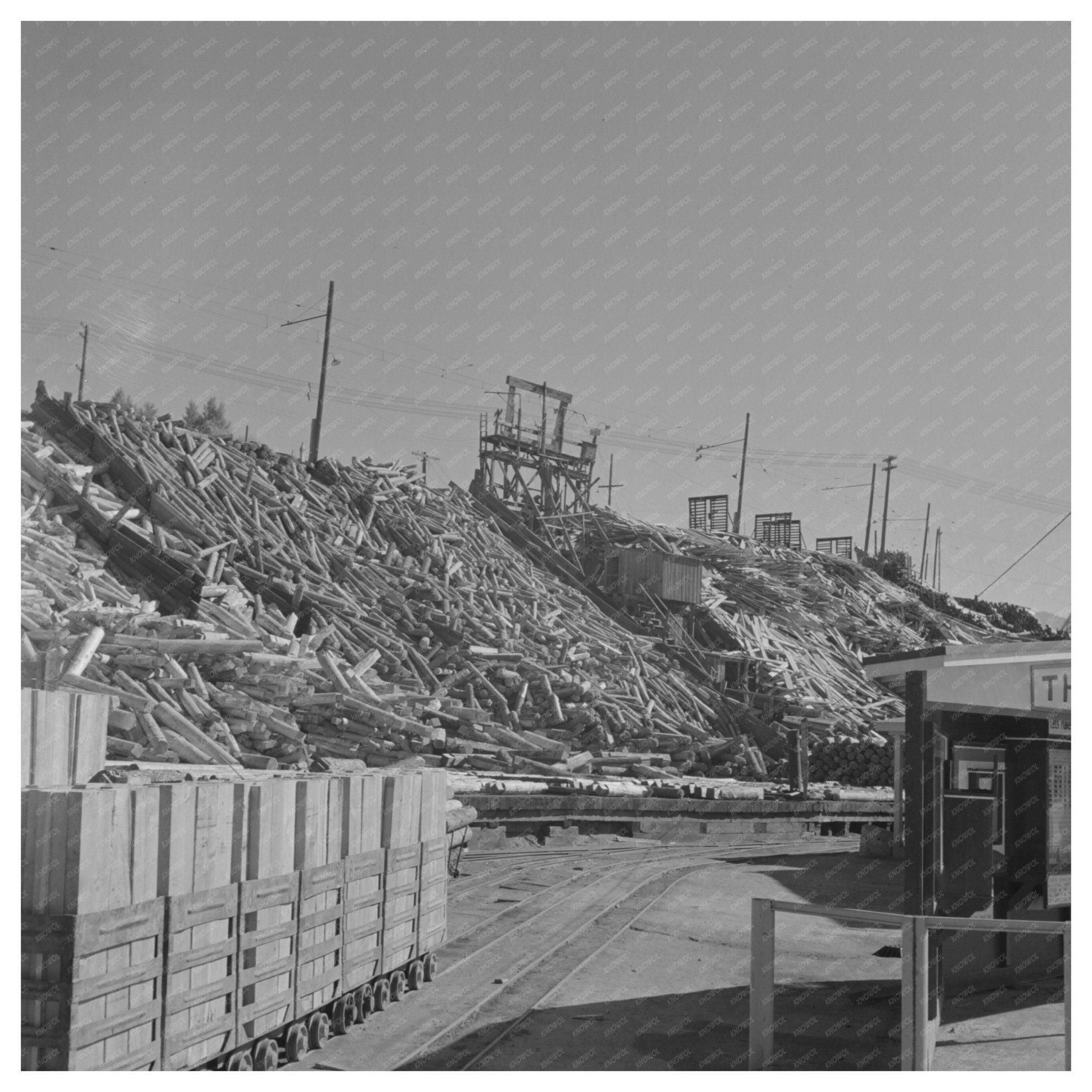 1942 Timber Yard for Anaconda Copper Mining in Butte Montana - Available at KNOWOL