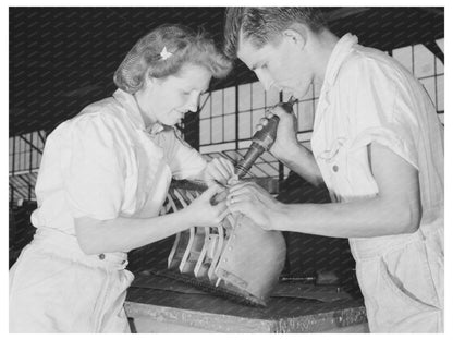 1942 Trainees Riveting at Corpus Christi Naval Air Base - Available at KNOWOL